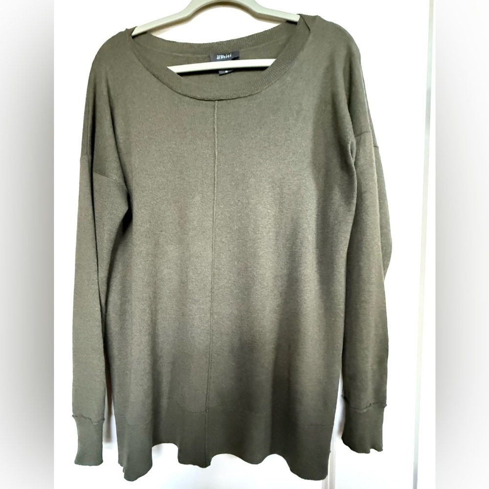 Pure Amici Silk Blend Khaki Crew Neck Sweater,Long Sleeve,Lagenlook,Luxury,Y2K